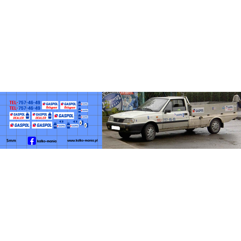 polonez truck przewóz gazu kalkomania 1:43