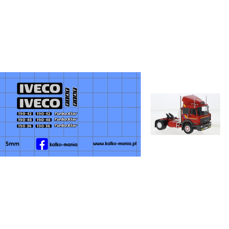 iveco turbostar oznaczenia kalkomania 1:43