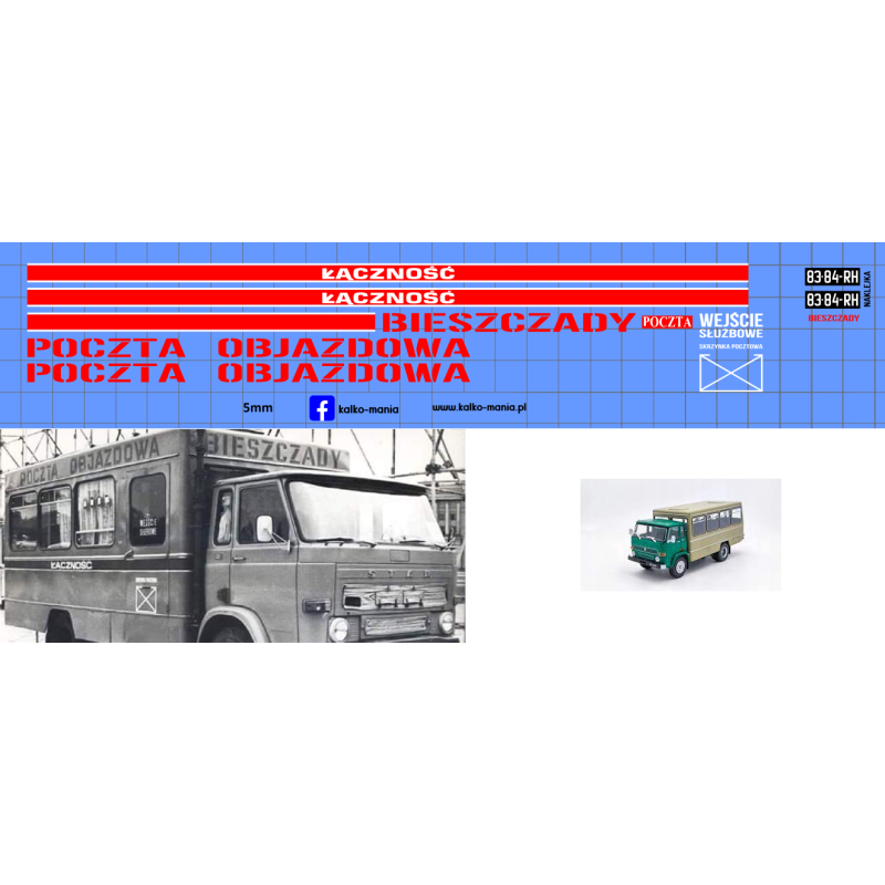 star 28 29 osinobus poczta bieszczady kalkomania 1:43