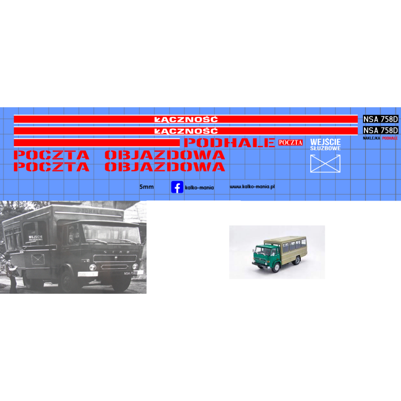 kopia star 28 29 osinobus poczta podhale kalkomania 1:43