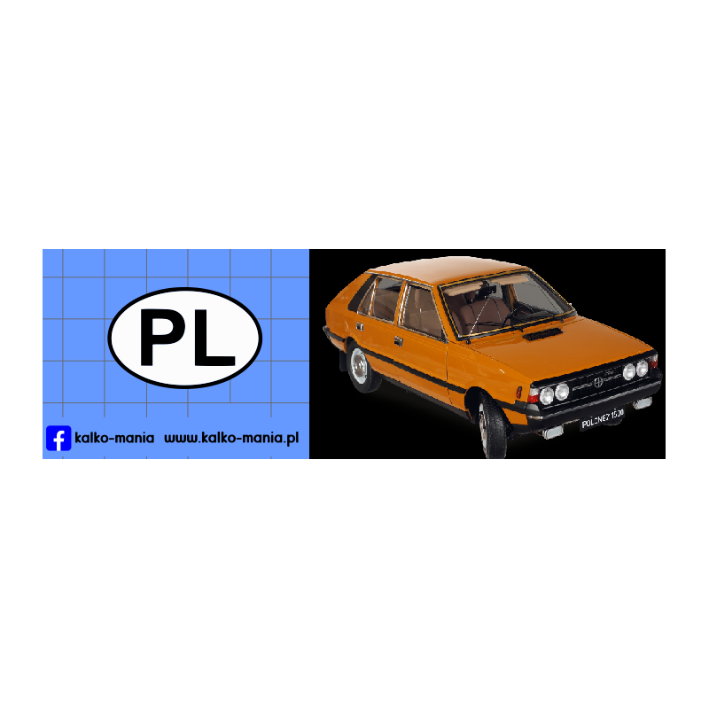pl logo polonez fiat kalkomania 1:8
