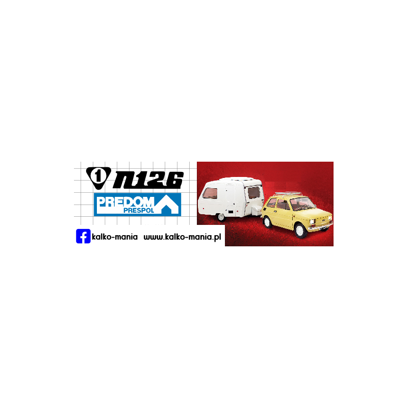 przyczepa n126 niewiadow fiat 126p kalkomania 1:8