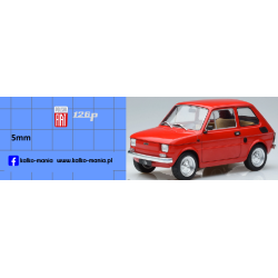 fiat 126p logo kalkomania 1:18