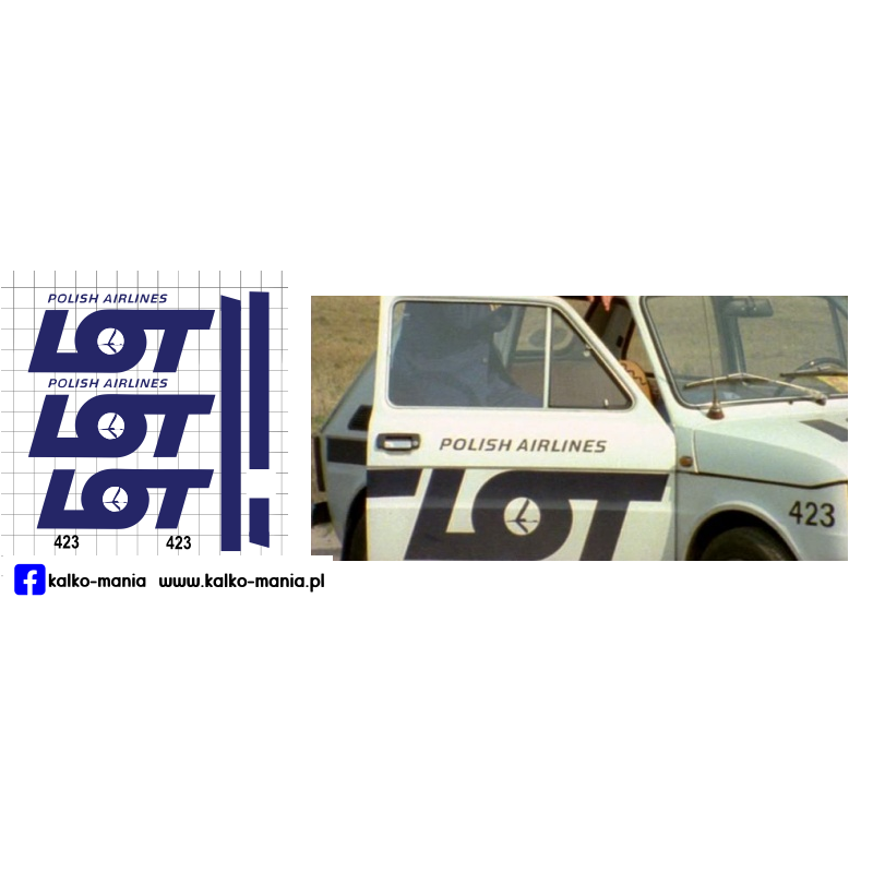 fiat 126p lot okecie lotniskowy 1 kalkomania 1:18