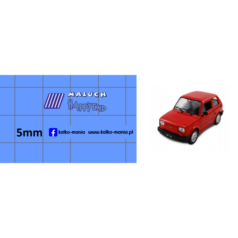 logo fiat 126p maluch the end welly kalkomania 1:24