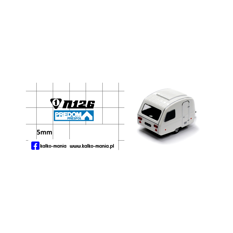 przyczepa niewiadow n126 camping kalkomania 1:24