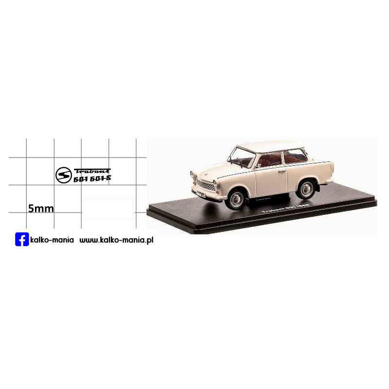 trabant 601 601s logo kalkomania 1:24