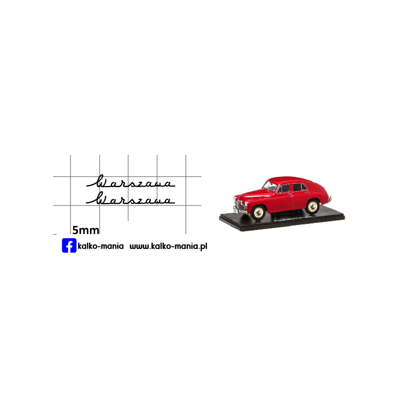 warszawa m20 logo kalkomania 1:24