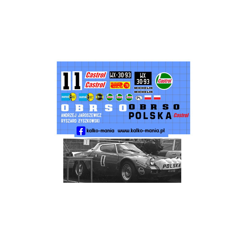 lancia stratos rajd polski 1976 kalkomania 1:24