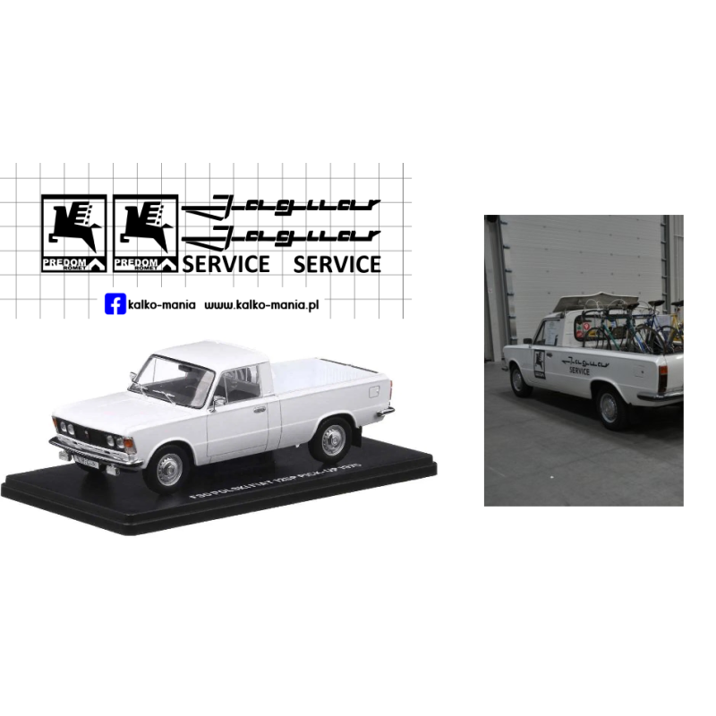 fiat 125p pickup jaguar service kalkomania 1:24