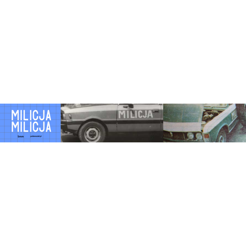 milicja logo fiat 125p polonez nysa kalkomania 1:24