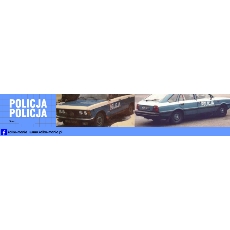 policja logo fiat 125p polonez nysa kalkomania 1:24