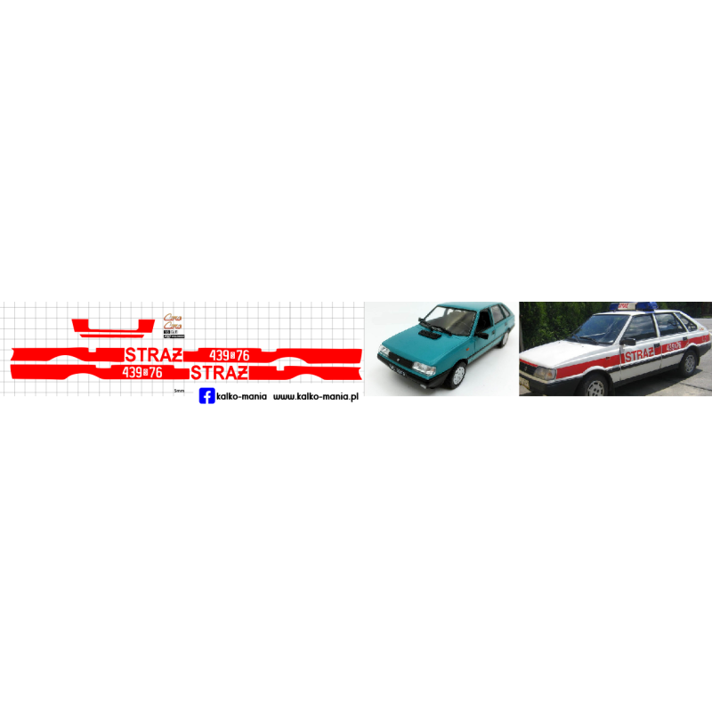 polonez caro straz bialy kalkomania 1:24