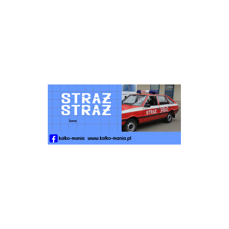 straz logo fiat 125p polonez kalkomania 1:24