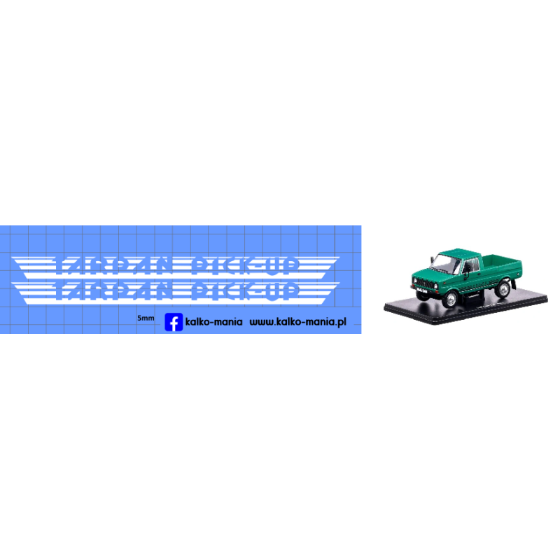 tarpan 237 pick up bialy pas kalkomania 1:24