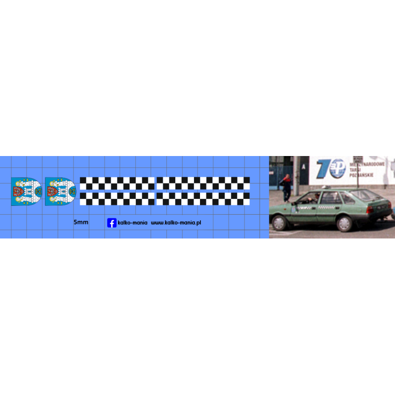 polonez caro taxi poznan kalkomania 1:24