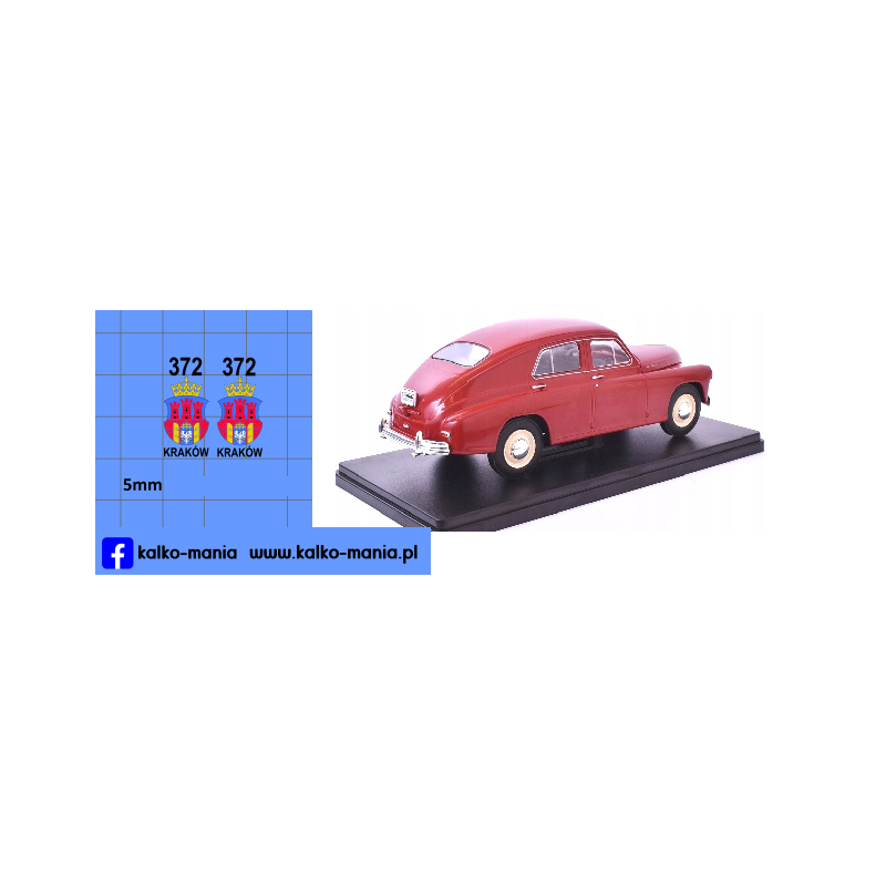 warszawa fiat polonez taxi krakow kalkomania 1:24