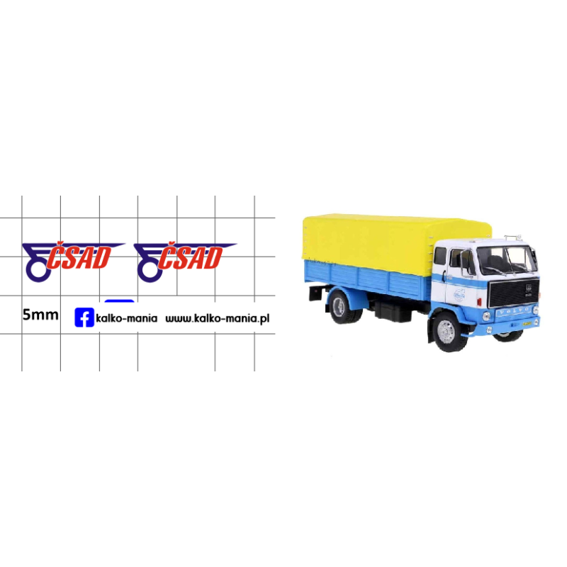 csad logo volvo f89 kalkomania 1:43