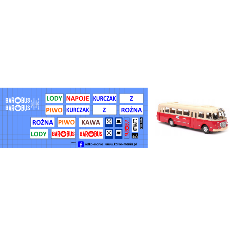 jelcz mex barobus bar kalkomania 1:43