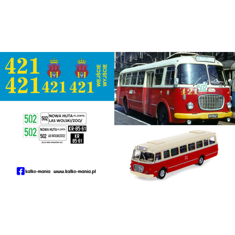 jelcz mex mpk krakow kalkomania 1:43