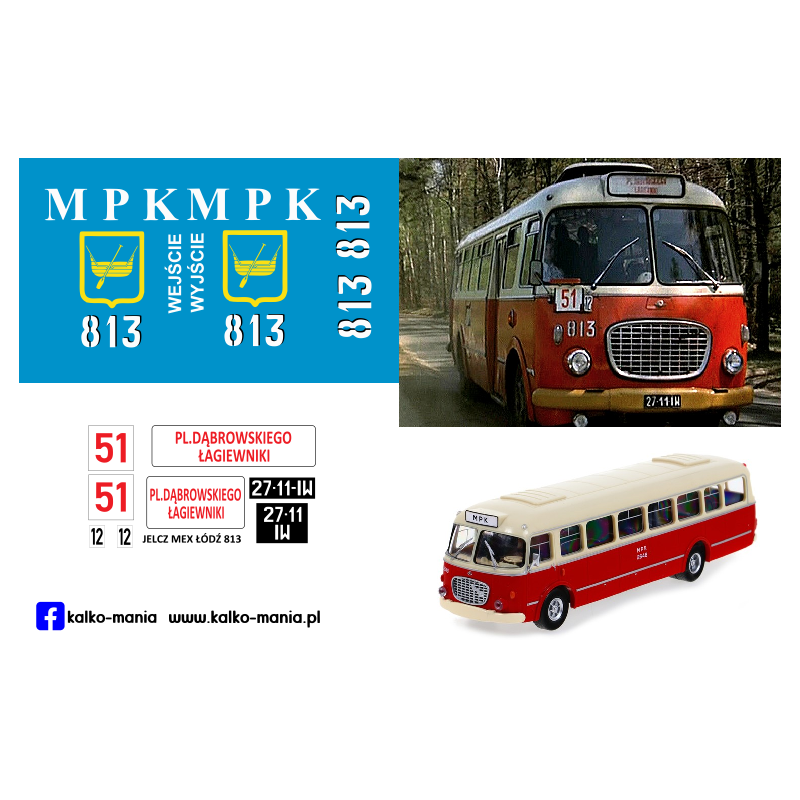 jelcz mex mpk lodz daleko od szosy kalkomania 1:43