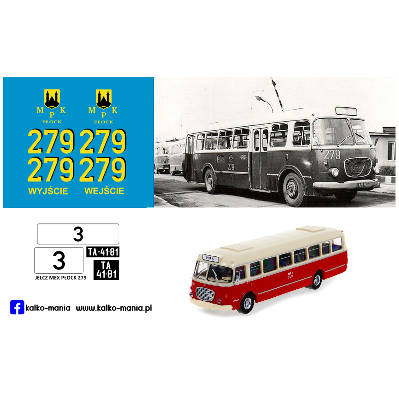 jelcz mex mpk plock kalkomania 1:43