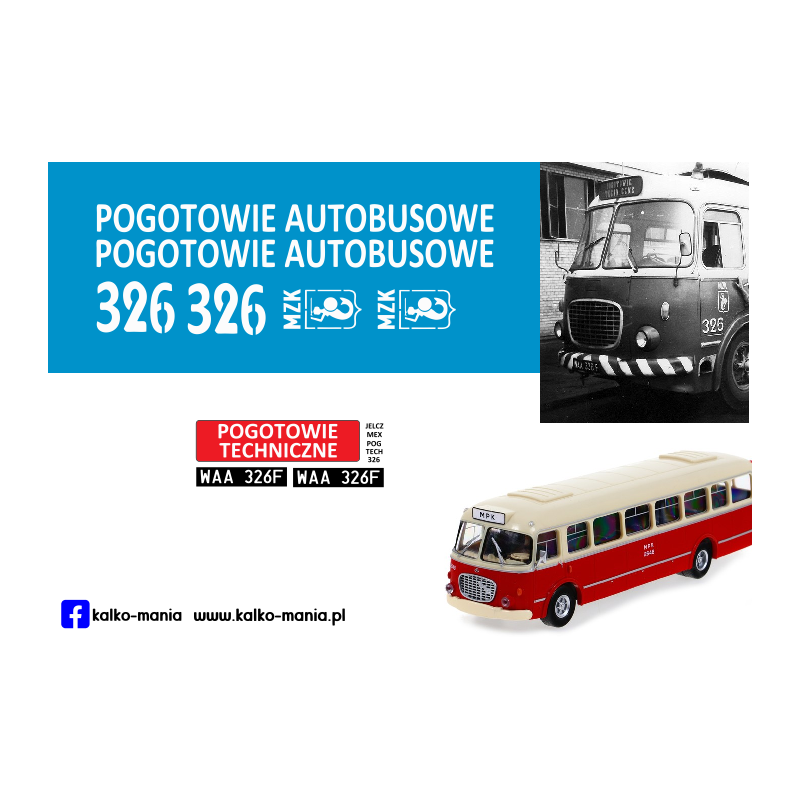 jelcz mex mzk warszawa pogotowie autobusowe kalkomania 1:43