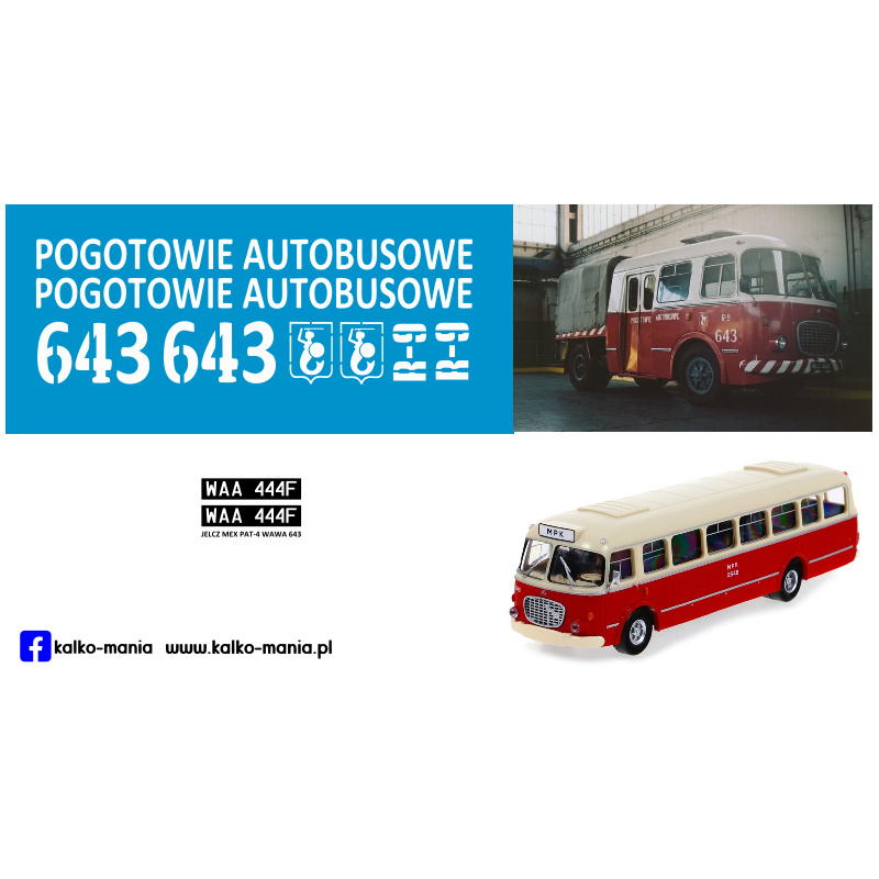 jelcz mex mzk warszawa pogotowie autobusowe pat4 kalkomania 1:43