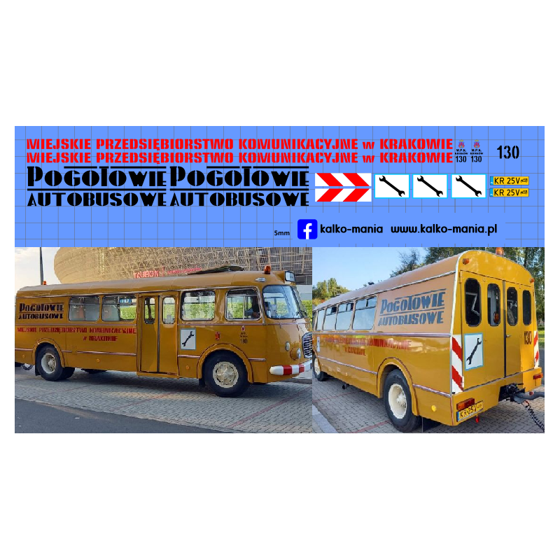 jelcz mex pogotowie autobusowe mpk krakow kalkomania 1:43