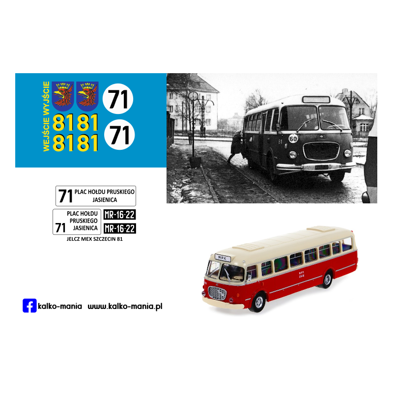 jelcz mex szczecin kalkomania 1:43