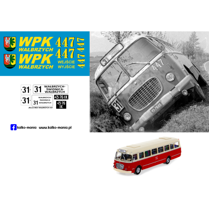 jelcz mex wpk walbrzych kalkomania 1:43