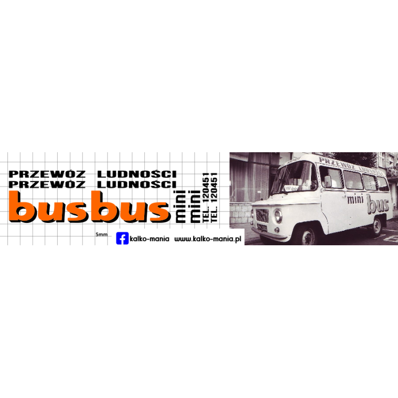 nysa mini bus kalkomania 1:43