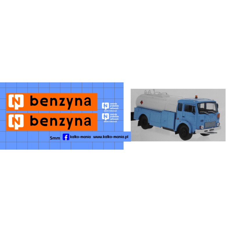 jelcz autocysterna benzyna cpn krakow kalkomania 1:43