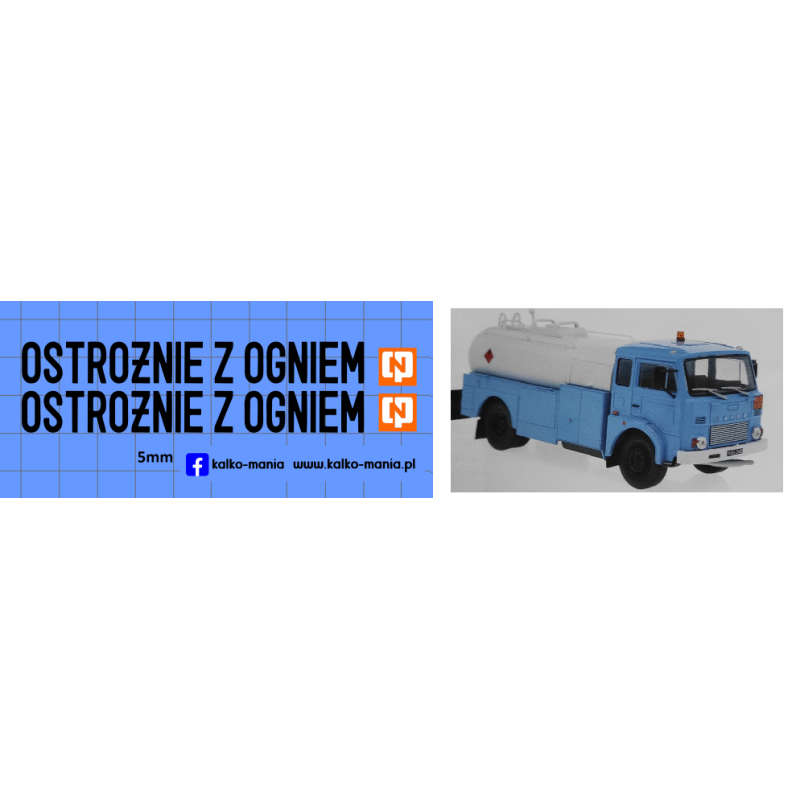 jelcz autocysterna ostroznie z ogniem cpn kalkomania 1:43