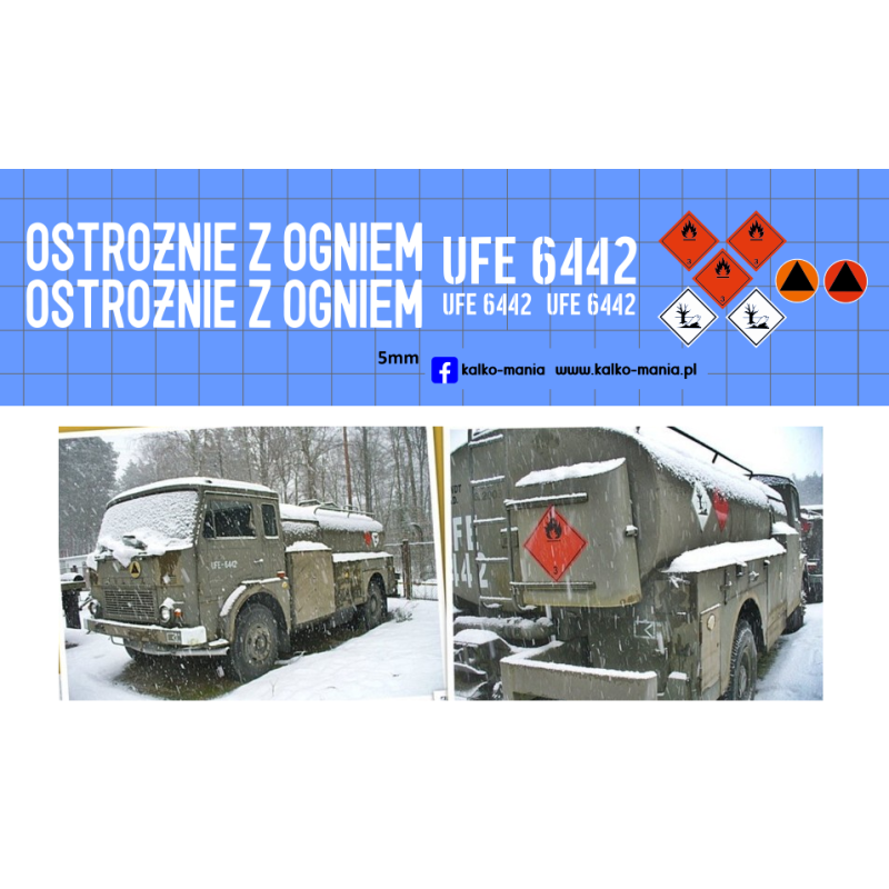 jelcz autocysterna ostroznie z ogniem lwp kalkomania 1:43