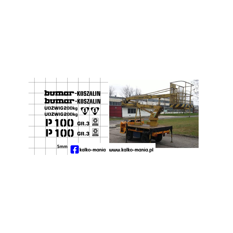 podnosnik koszowy bumar p 100 kalkomania 1:43
