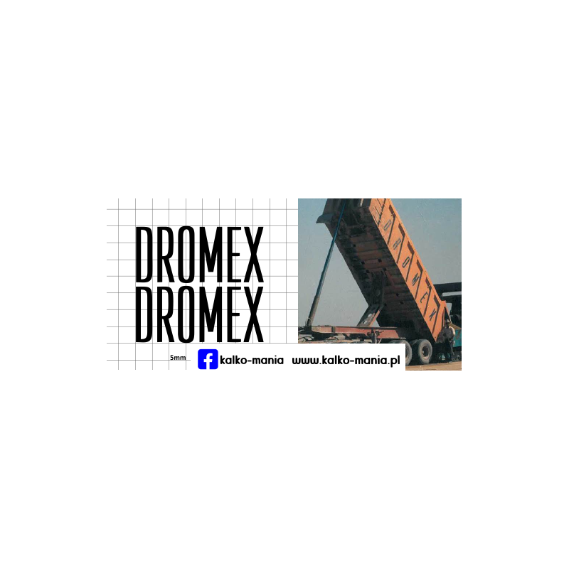 dromex logo naczepa kalkomania 1:43