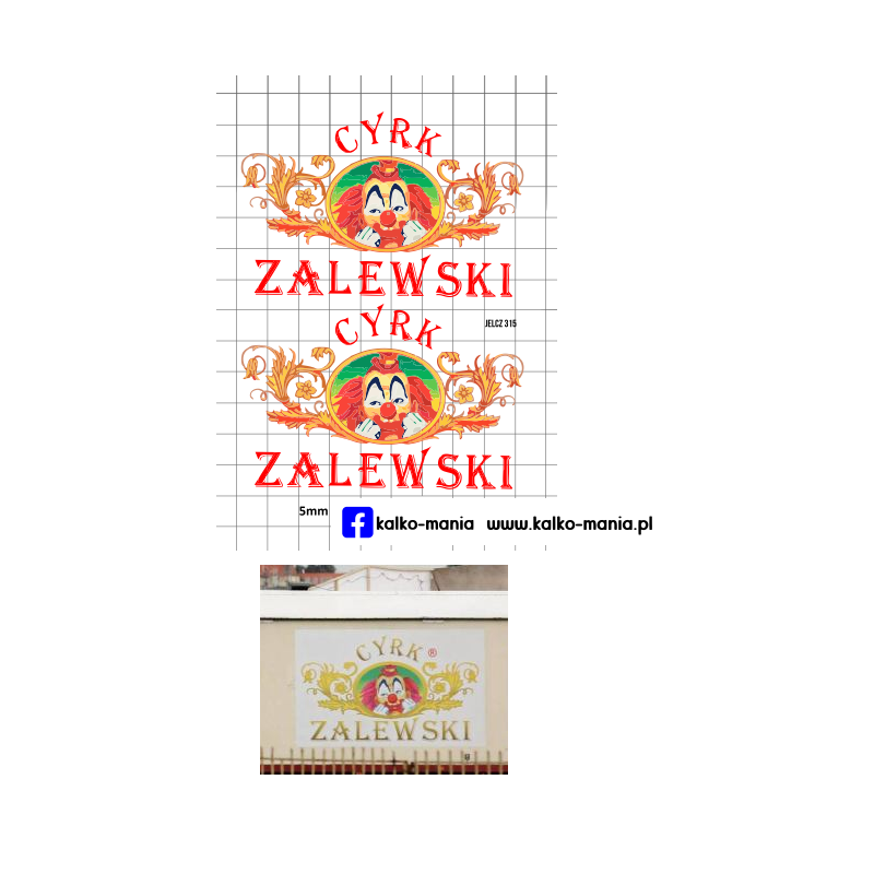 jelcz 315 cyrk zalewski kalkomania 1:43