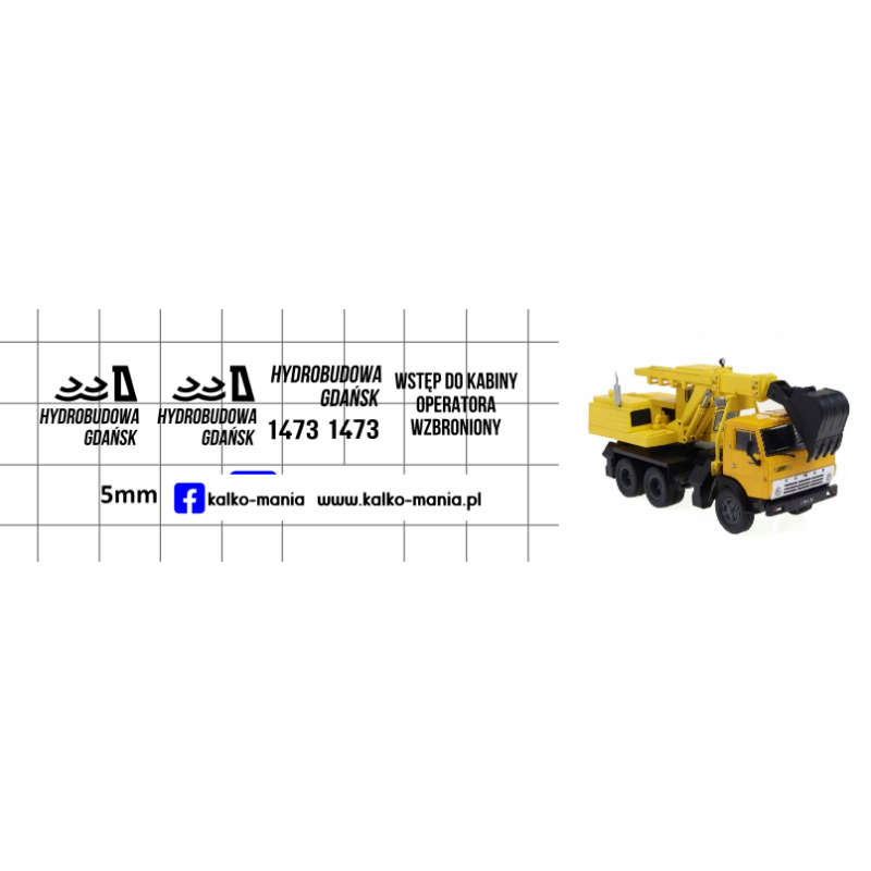 kamaz 5511 koparka hydrobudowa gdansk kalkomania 1:43
