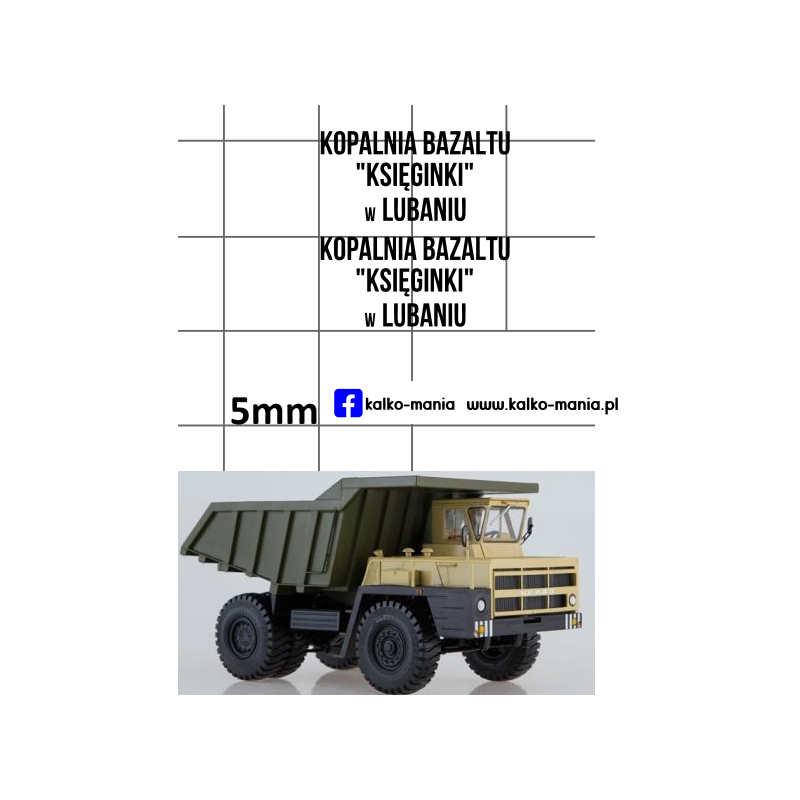 kopalnia bazaltu ksieginki kalkomania 1:43