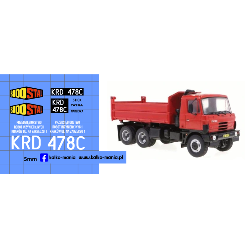 tatra 815 budostal krakow kalkomania 1:43