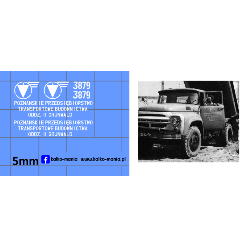 zil 130 mmz555 pptb grunwald poznan kalkomania 1:43