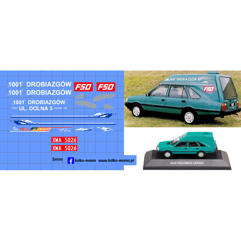 polonez cargo 1001 drobiazgow kalkomania 1:43