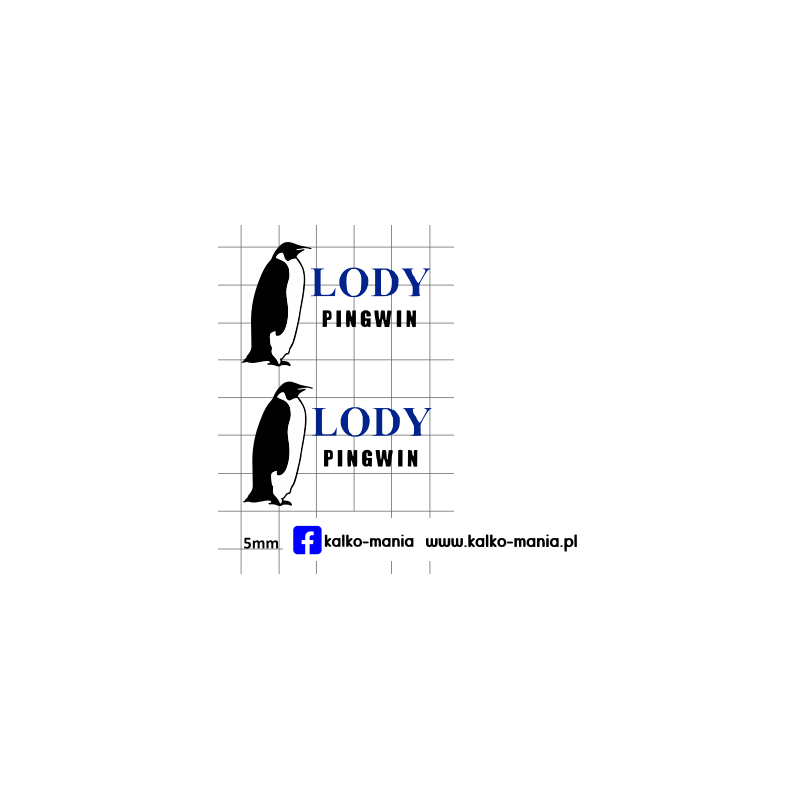 lody pingwin logo kalkomania 1:43
