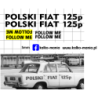 fiat 125p follom me lot lotniskowy kalkomania 1:43