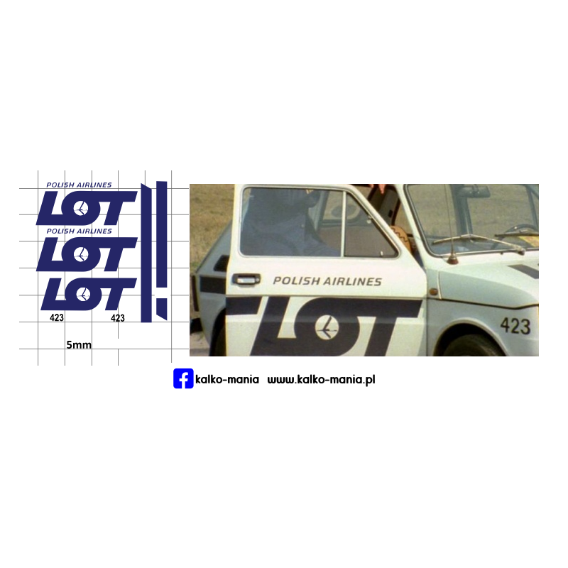 fiat 126p lot lotniskowy kalkomania 1:43