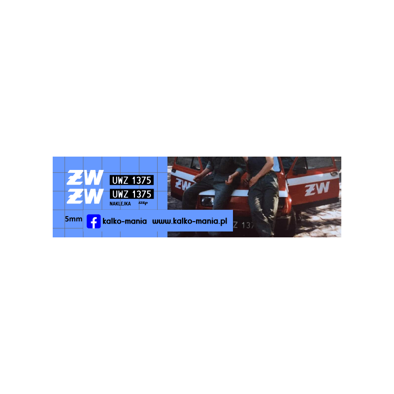 fiat 126p zandarmeria wojskowa kalkomania 1:43