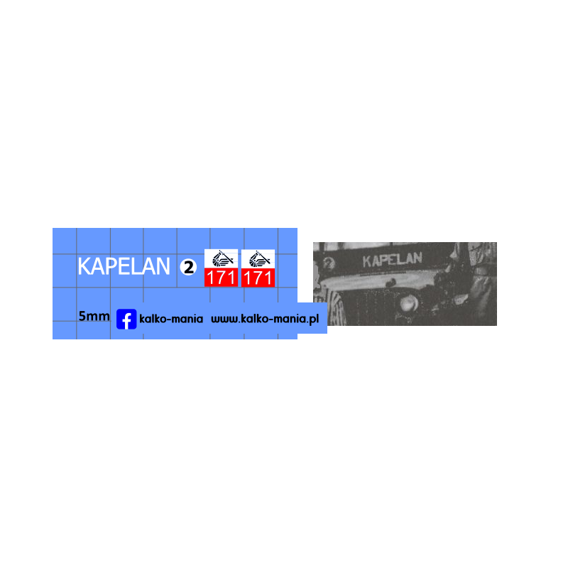 jeep mb kapelan wojsko kalkomania 1:43