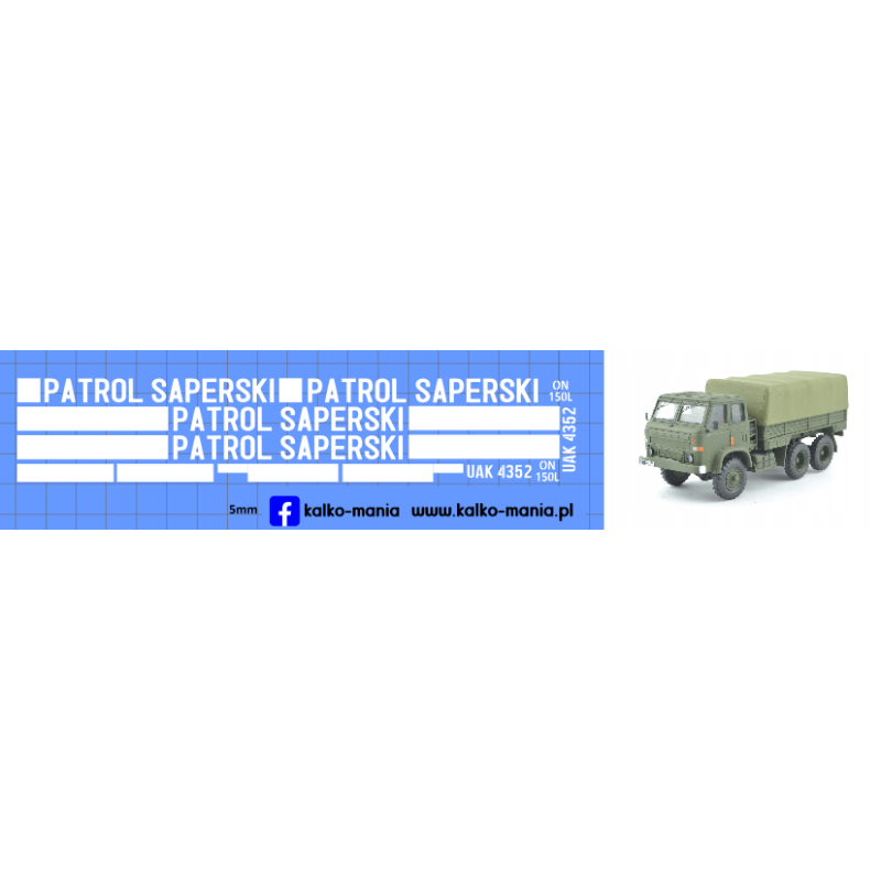 star 266 patrol saperski wojsko lwp kalkomania 1:43