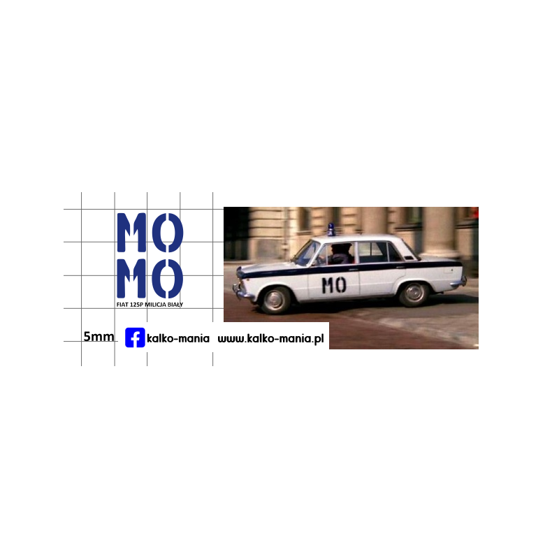 milicja fiat 125p mo kalkomania 1:43
